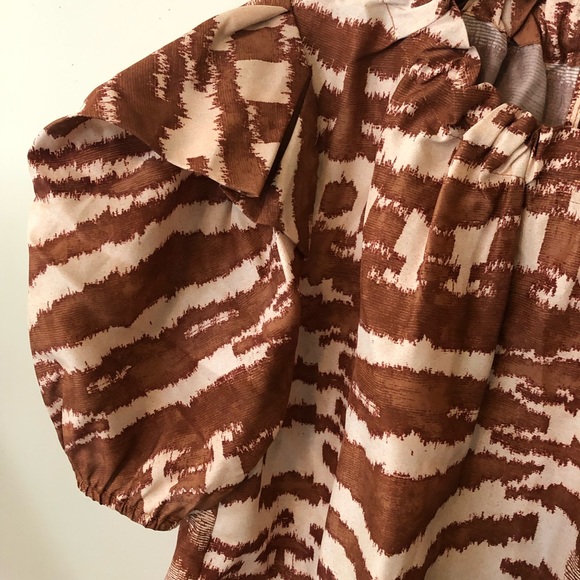 Ulla Johnson Blouse Silk Short Sleeve Animal Print Neema 2 - Picture 5 of 9